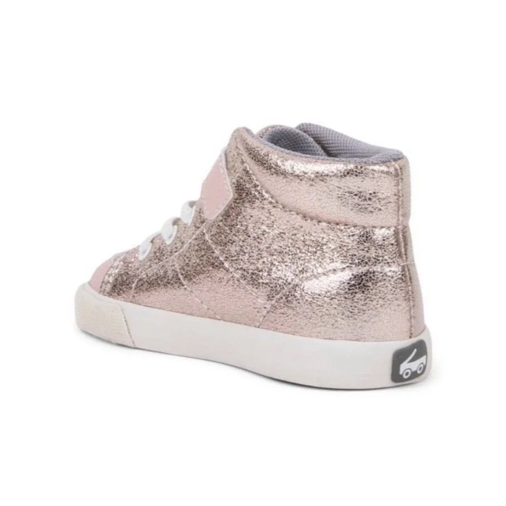 See Kai Run Basics Toddler High Top Playground Sneakers Rose Gold Size 7 - Picture 2 of 9